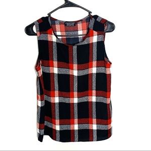 Papermoon Sleeveless Red Checkered Blouse